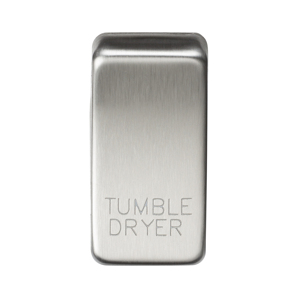 Switch Cover "Marked TUMBLE DRYER" - Brushed Chrome - GDDRYBC 