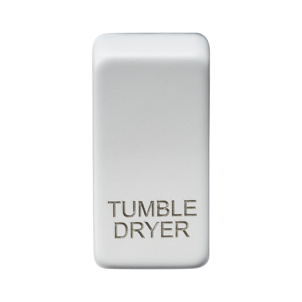 Switch Cover "Marked TUMBLE DRYER" - Matt White - GDDRYMW 