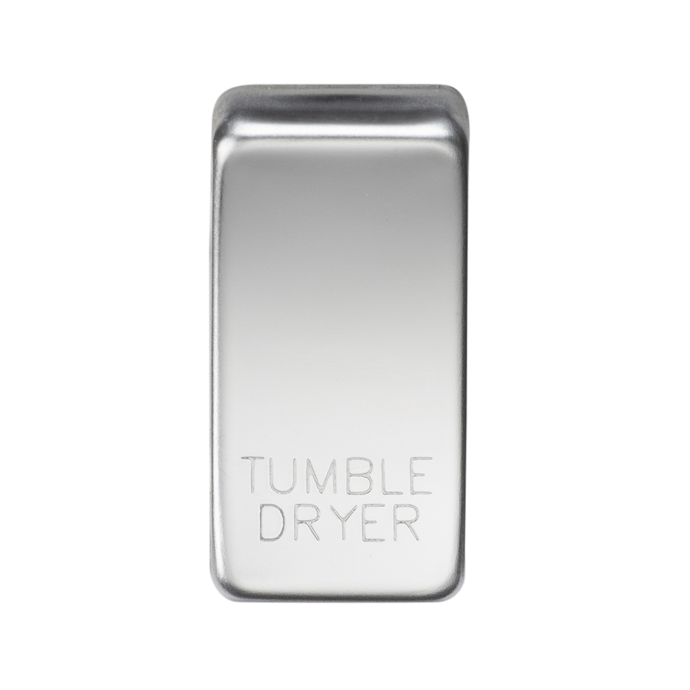 Switch Cover "Marked TUMBLE DRYER" - Polished Chrome - GDDRYPC 