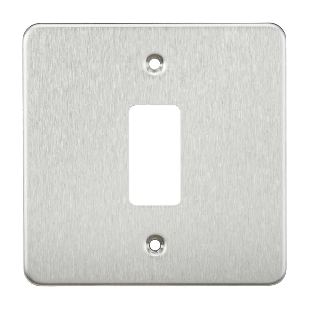 Flat Plate 1G Grid Faceplate - Brushed Chrome - GDFP001BC 