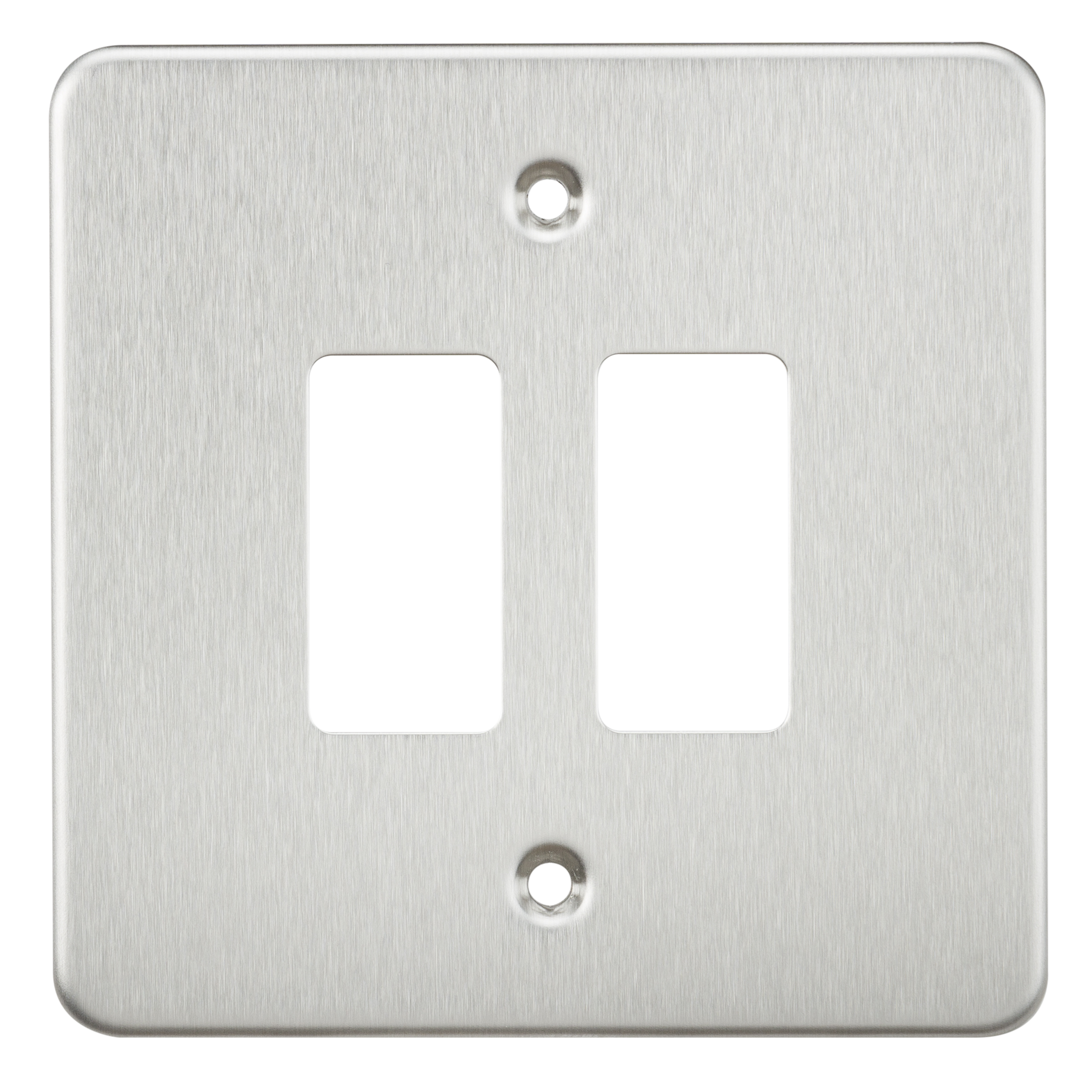 Flat Plate 2G Grid Faceplate - Brushed Chrome - GDFP002BC 