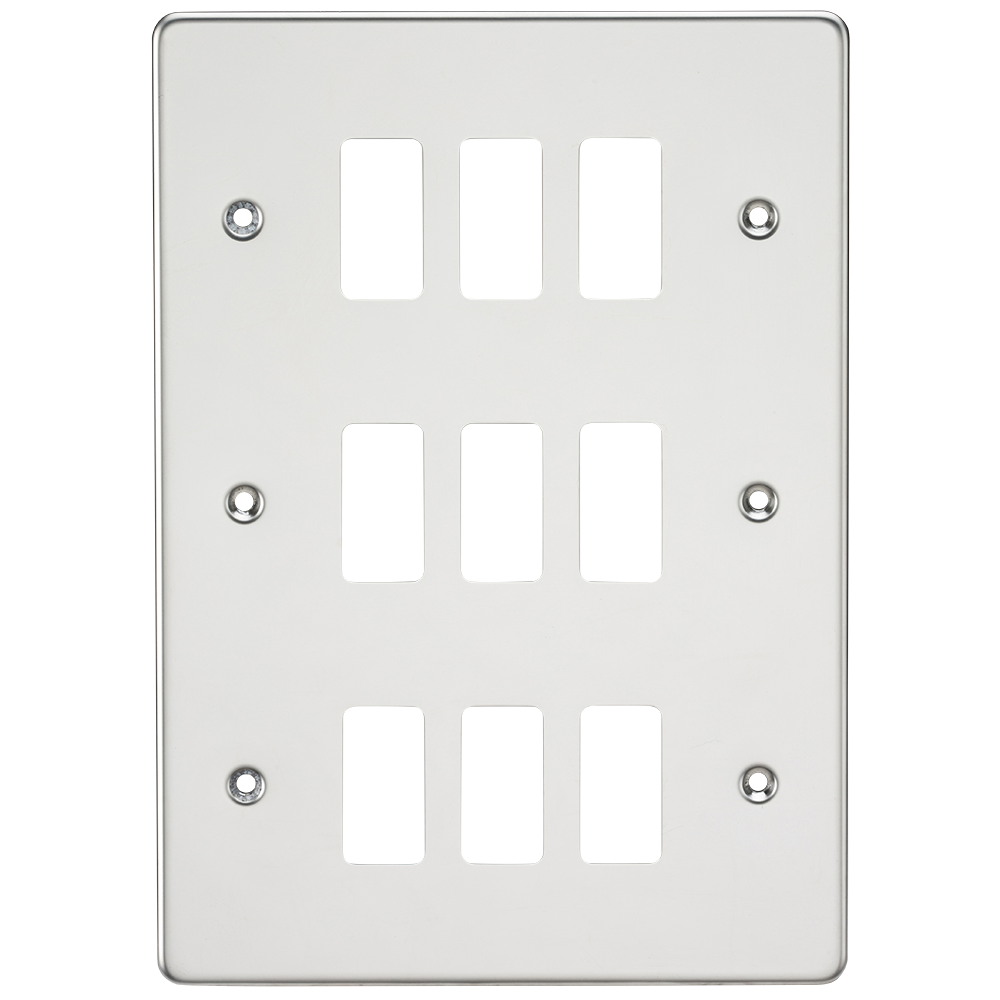 Flat Plate 9G Grid Faceplate - Polished Chrome - GDFP009PC 