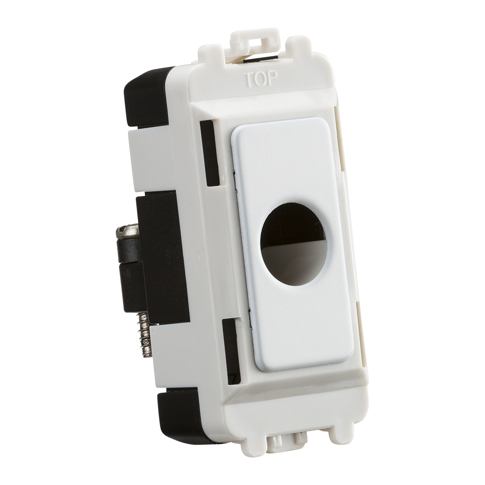 Flex Outlet Module (up To 10mm) - Matt White - GDM012MW 