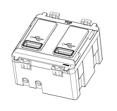 Dual USB Charger Module (2 X Grid Positions) 5V 2.4A (shared) - Brushed Chrome - GDM016BC 