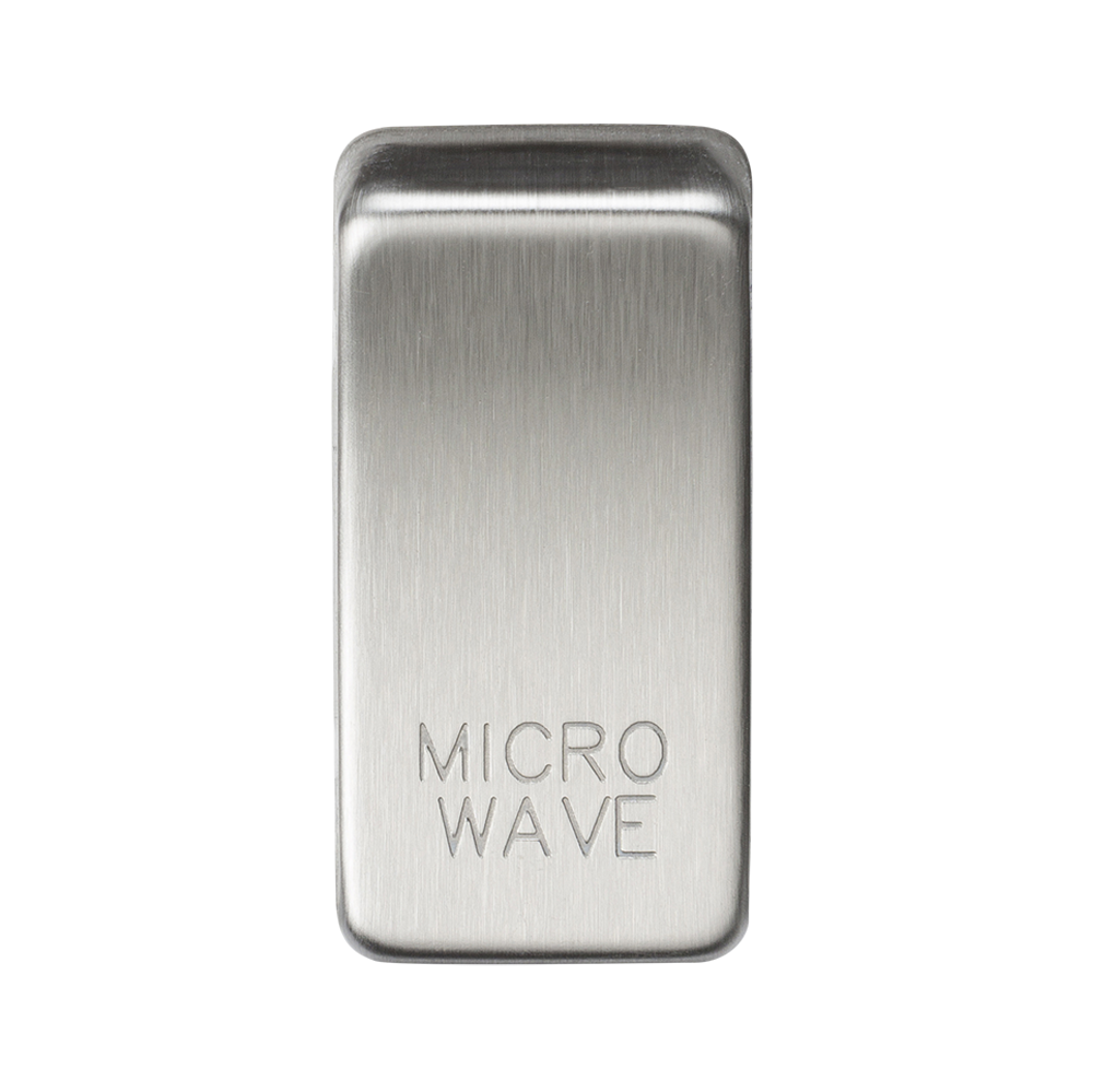 Switch Cover "Marked MICROWAVE" - Brushed Chrome - GDMICROBC 