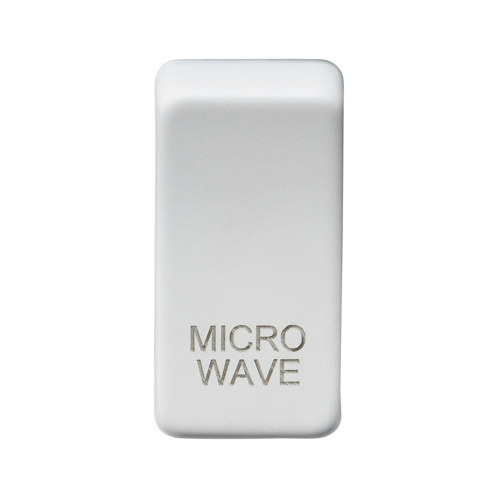 Switch Cover "Marked MICROWAVE" - Matt White - GDMICROMW 