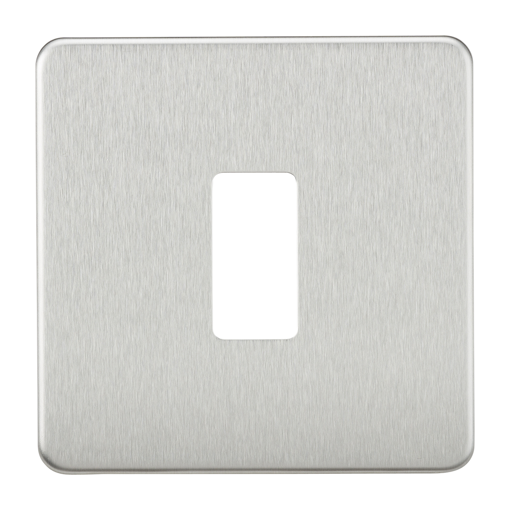 Screwless 1G Grid Faceplate - Brushed Chrome - GDSF001BC 