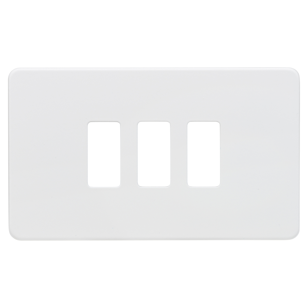 Screwless 3G Grid Faceplate - Matt White - GDSF003MW 