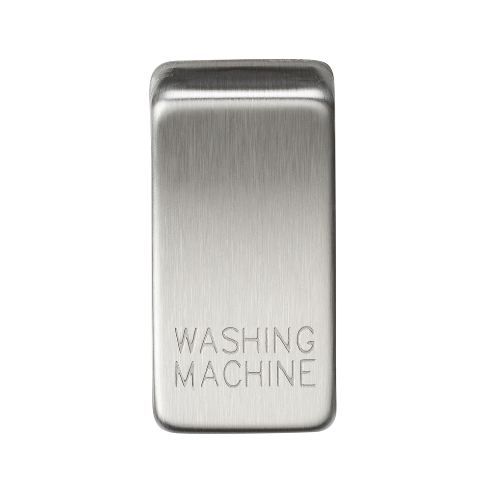 Switch Cover "Marked WASHING MACHINE" - Brushed Chrome - GDWASHBC 
