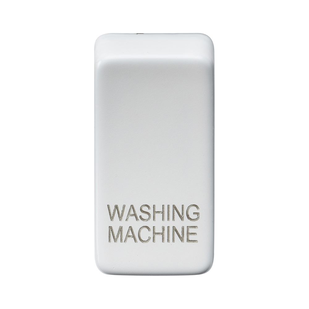 Switch Cover "Marked WASHING MACHINE" - Matt White - GDWASHMW 