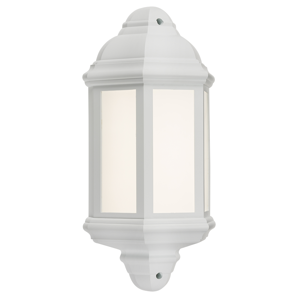 230V IP54 LED Half Wall Lantern - White - LANT3W 