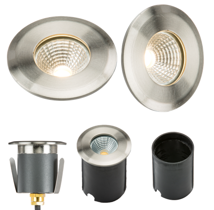 230V IP65 5W LED Stainless Steel Recessed Ground Light 3500K - LEDGL5 