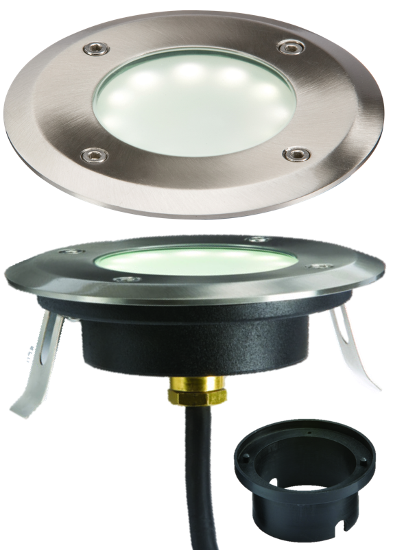 230V IP65 1.2W LED White Ground / Deck Light - LEDM08W1 