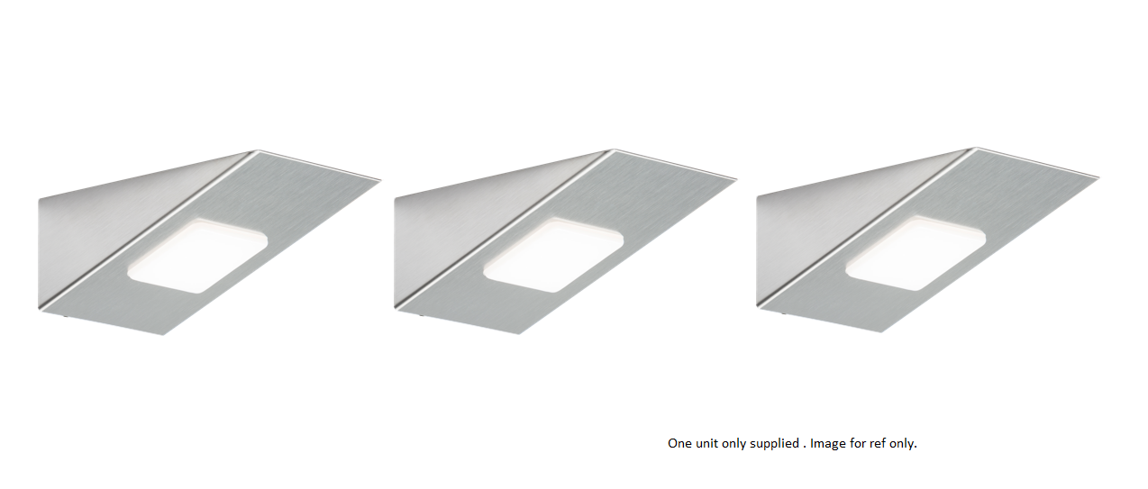 12V DC 3W LED Rectangular Under Cabinet Light Satin Chrome - LEDREC 