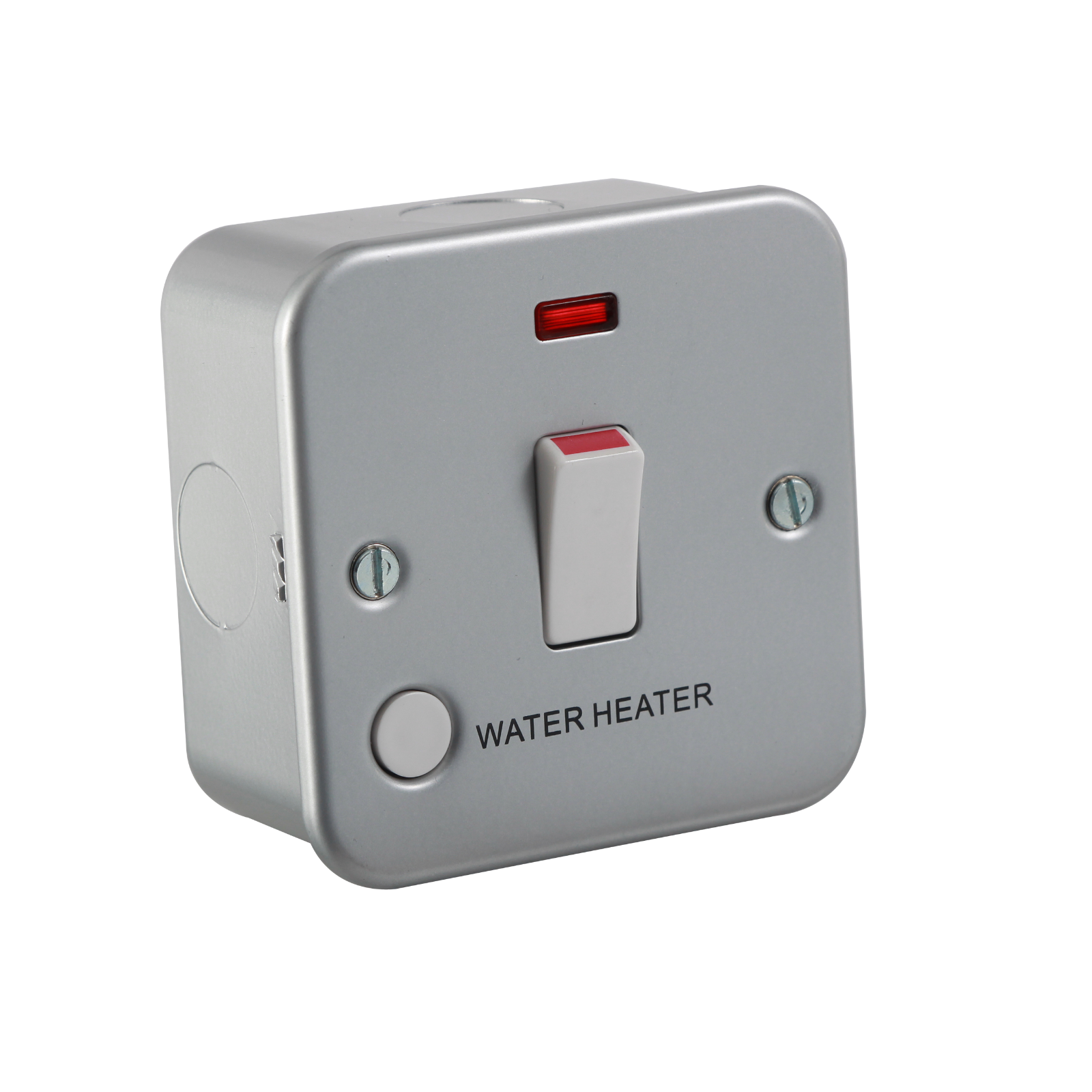 Metal Clad 20A 1G DP Switch With Neon & Flex Outlet "WATER HEATER" - M8341WH 