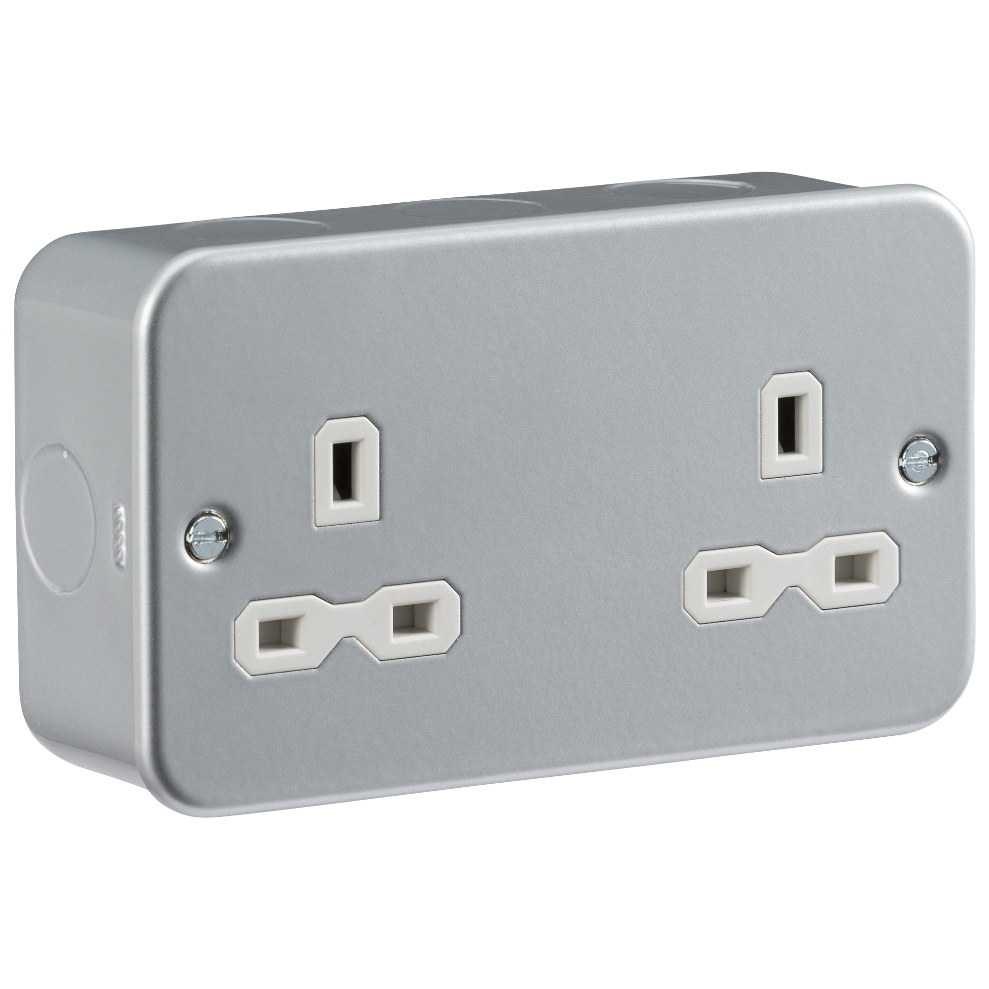 Metal Clad 13A 2G Unswitched Socket - MR9000U 
