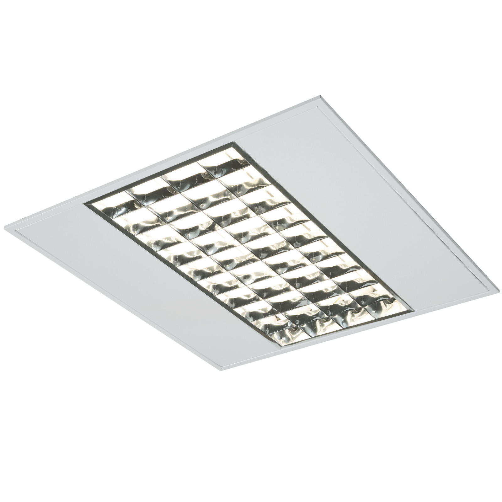 IP20 4x14W T5 Emergency Modular Fitting With Double Parabolic Louvres 595x595x55mm - MRH414EMHF 