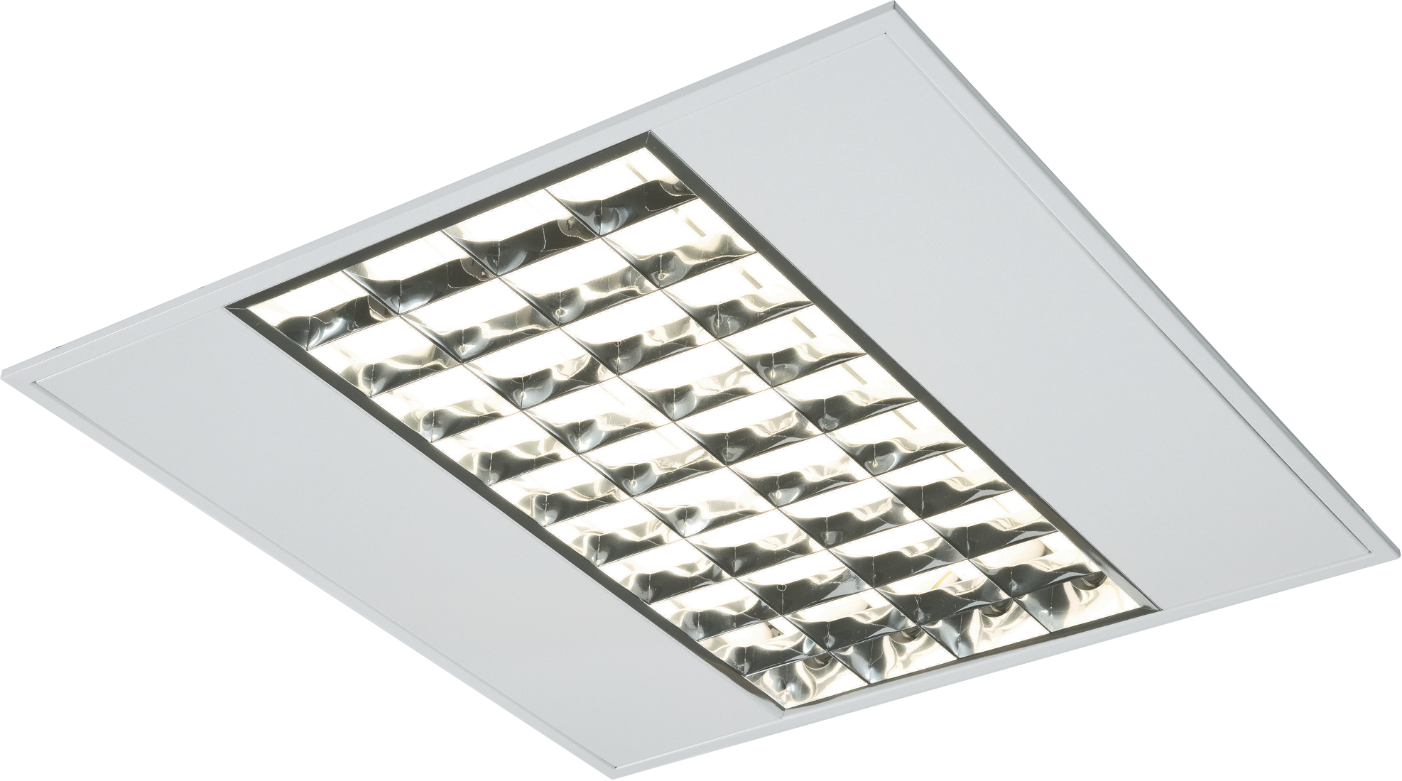 IP20 4x14W T5 Modular Fitting With Double Parabolic Louvres 595x595x55mm - MRH414HF 