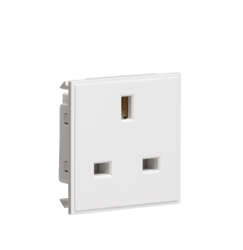 13A 1G Unswitched Socket Module 50 X 50mm - White - NET13WH 