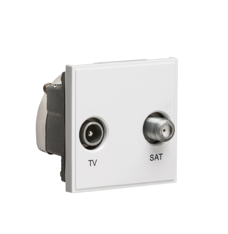 Diplexed TV /SAT TV Outlet Module 50 X 50mm - White - NETDISATWH 