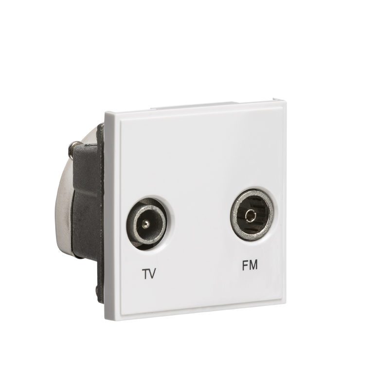 Diplexed TV /FM DAB Outlet Module 50 X 50mm - White - NETDITVWH 