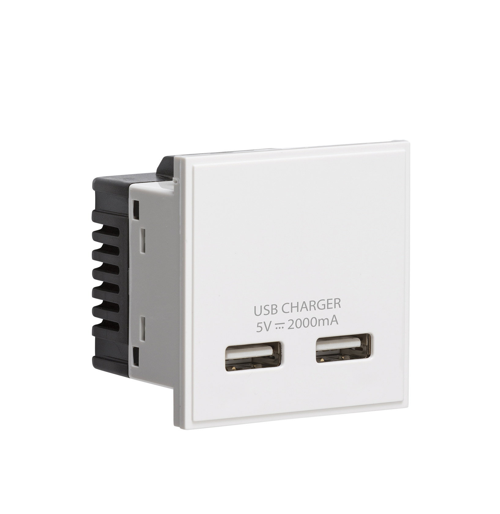 Dual USB Charger (2A) Module 50 X 50mm - White - NETUSBWH 