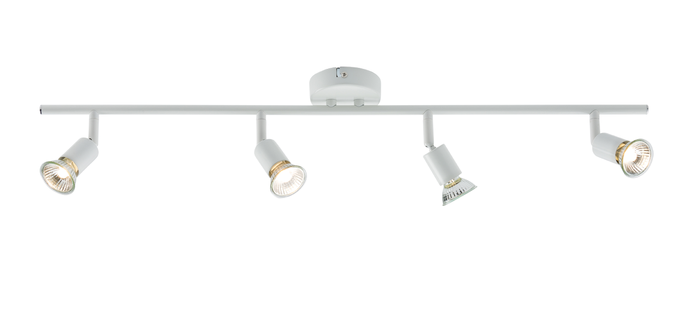 230V GU10 Quad Bar Spotlight - White - NSPGU4W 