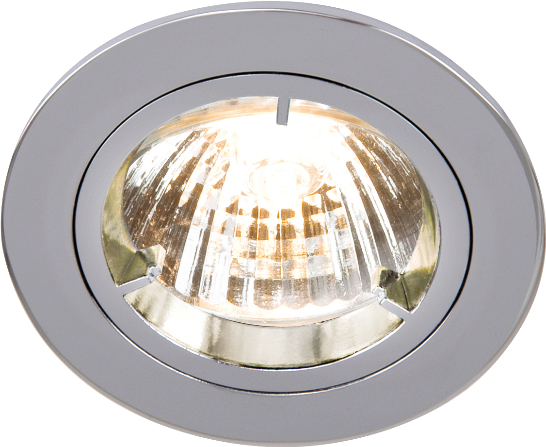 IP20 230V/12V GU10/MR16 Chrome Recessed Fixed Twist & Lock Downlight - RD1C 