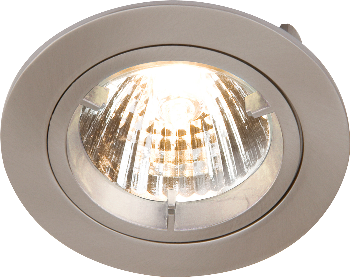 IP20 230V/12V GU10/MR16 Brushed Chrome Recessed Fixed Twist & Lock Downlight - RD1CBR 