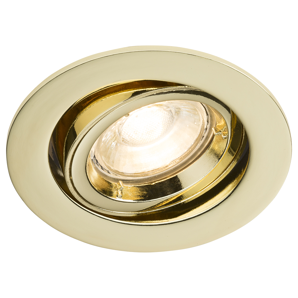 IP20 230V/12V GU10/MR16 Brass Recessed Tilt Twist & Lock Downlight - RD2B 