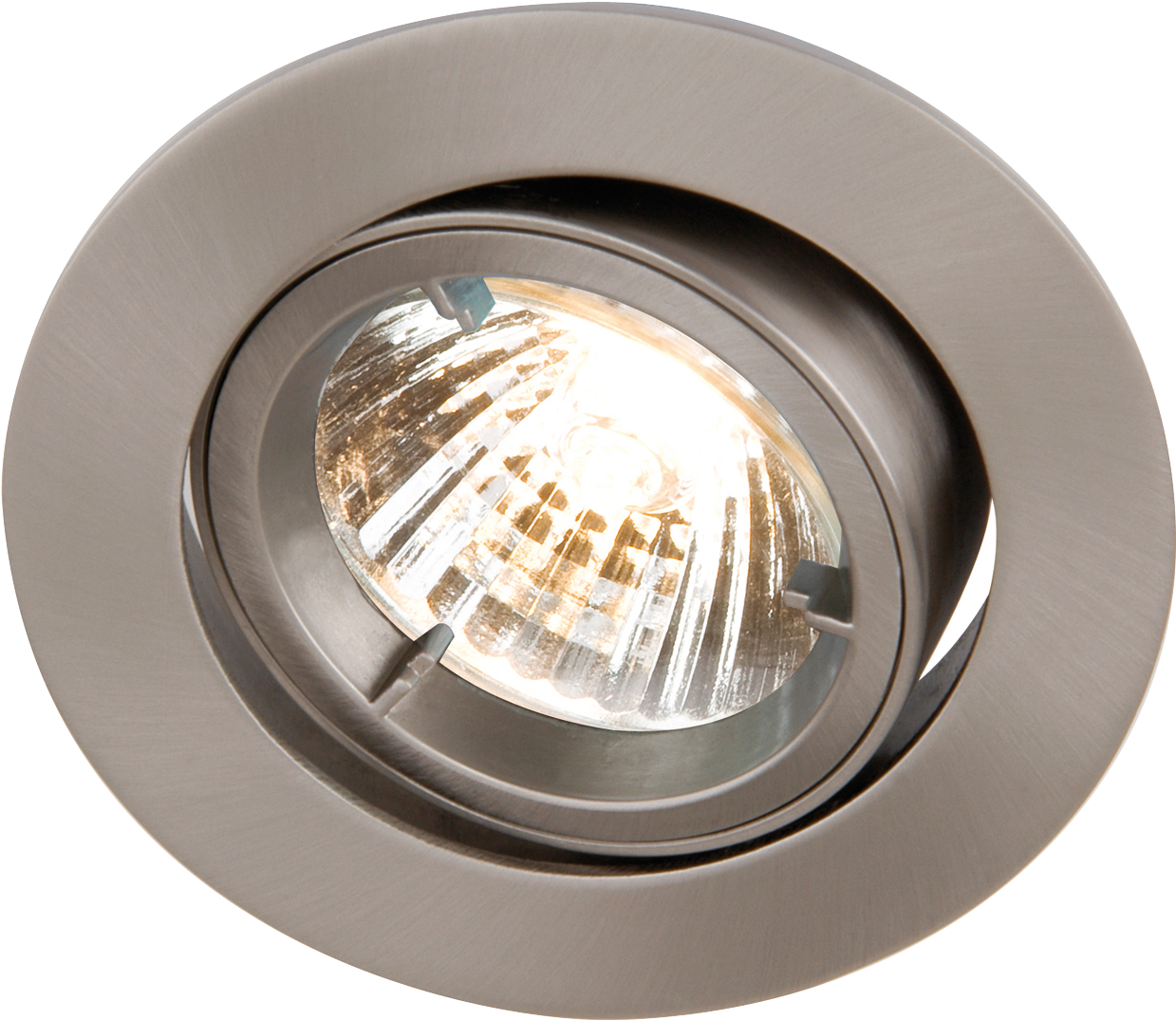 IP20 230V/12V GU10/MR16 Brushed Chrome Recessed Tilt Twist & Lock Downlight - RD2CBR 