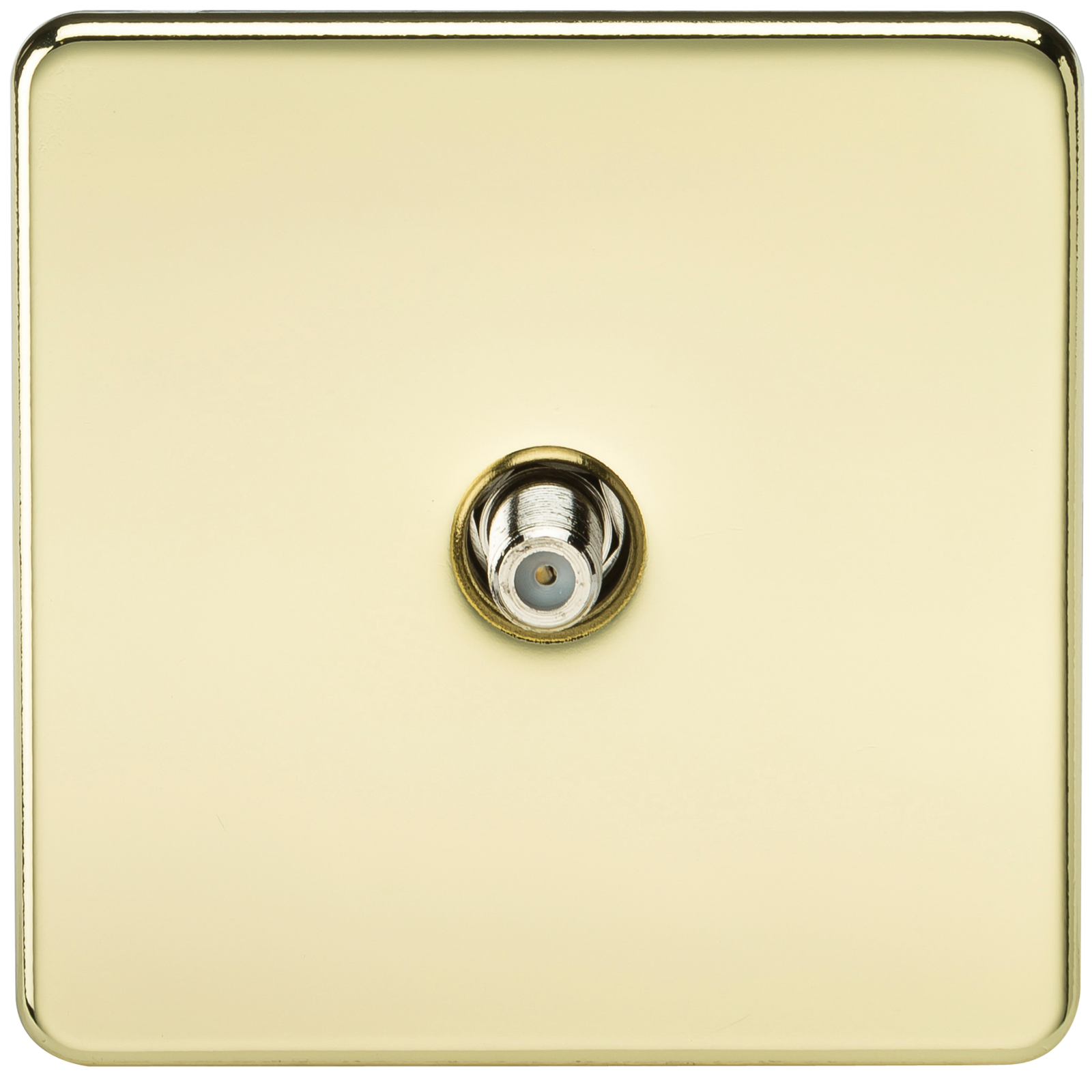 Screwless 1G SAT TV Outlet (Non-Isolated) - Polished Brass - SF0150PB 