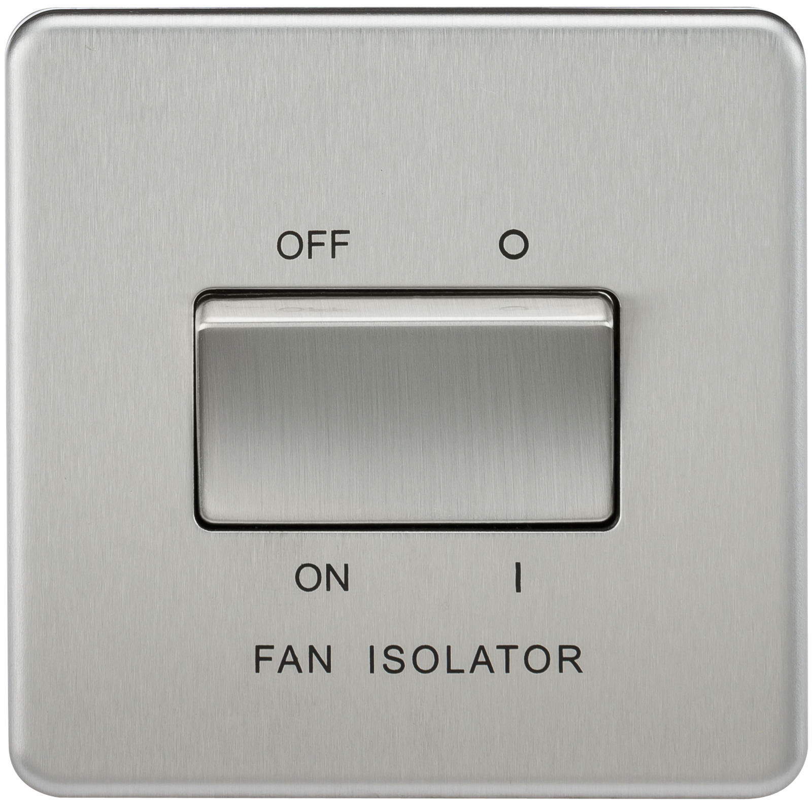 Screwless 10A 3 Pole Fan Isolator Switch - Brushed Chrome - SF1100BC 
