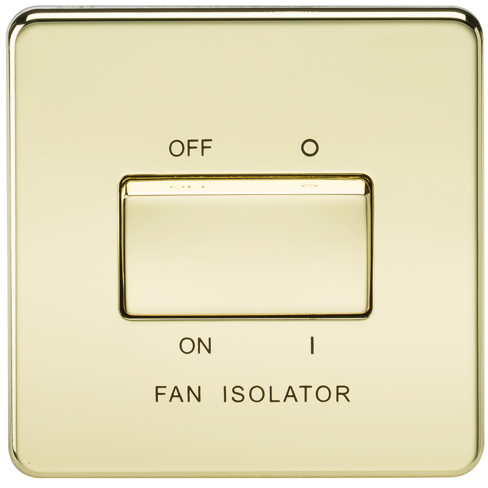 Screwless 10A 3 Pole Fan Isolator Switch - Polished Brass - SF1100PB 