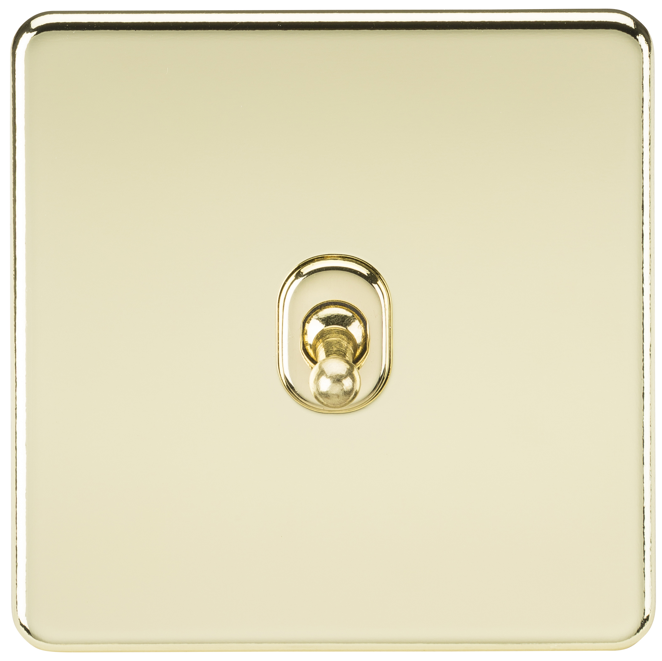 Screwless 10A 1G Intermediate Toggle Switch - Polished Brass - SF12TOGPB 