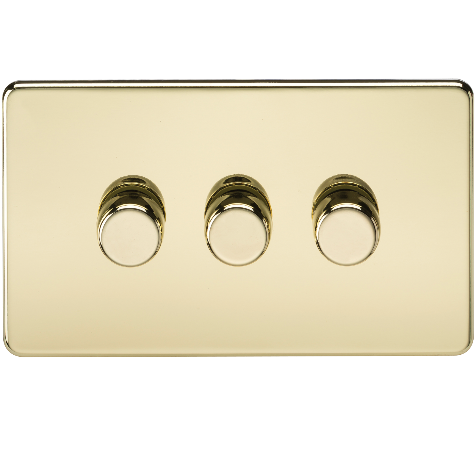 Screwless 3G 2-Way Dimmer 60-400W - Polished Brass - SF2163PB 