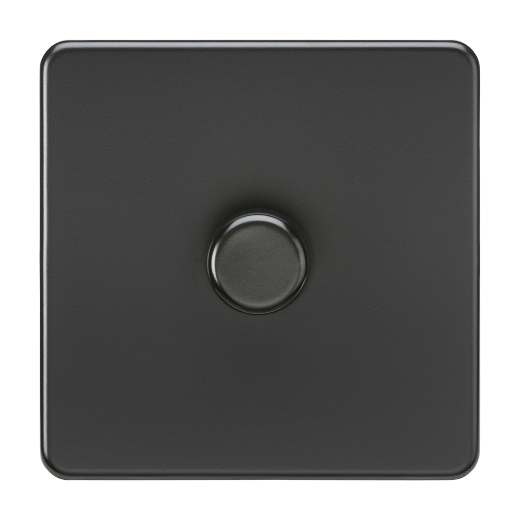 Screwless 1G 2-way 10-200W (5-150W LED) Trailing Edge Dimmer - Matt Black - SF2181MBB 