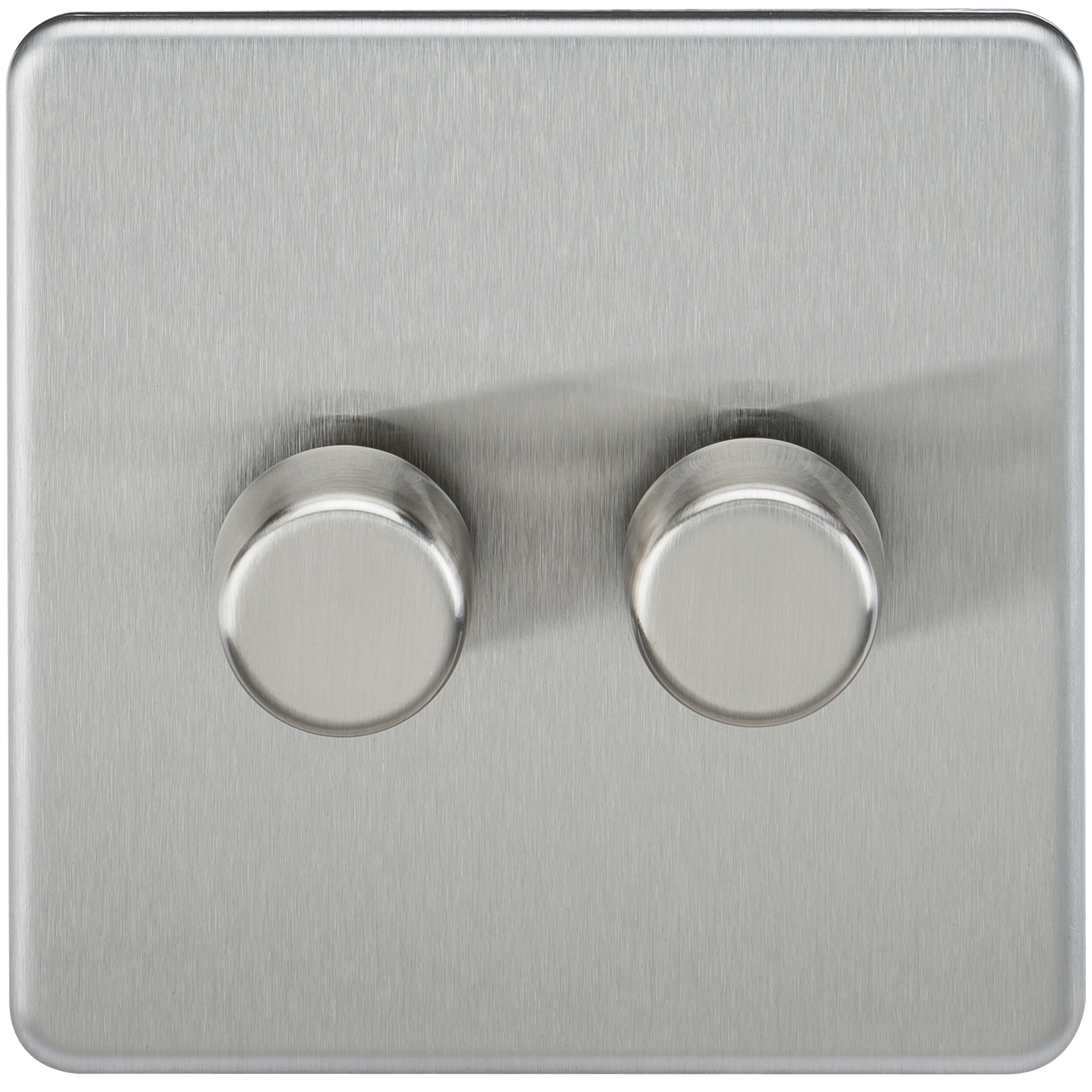 Screwless 2G 2-way 10-200W (5-150W LED) Trailing Edge Dimmer - Brushed Chrome - SF2182BC 