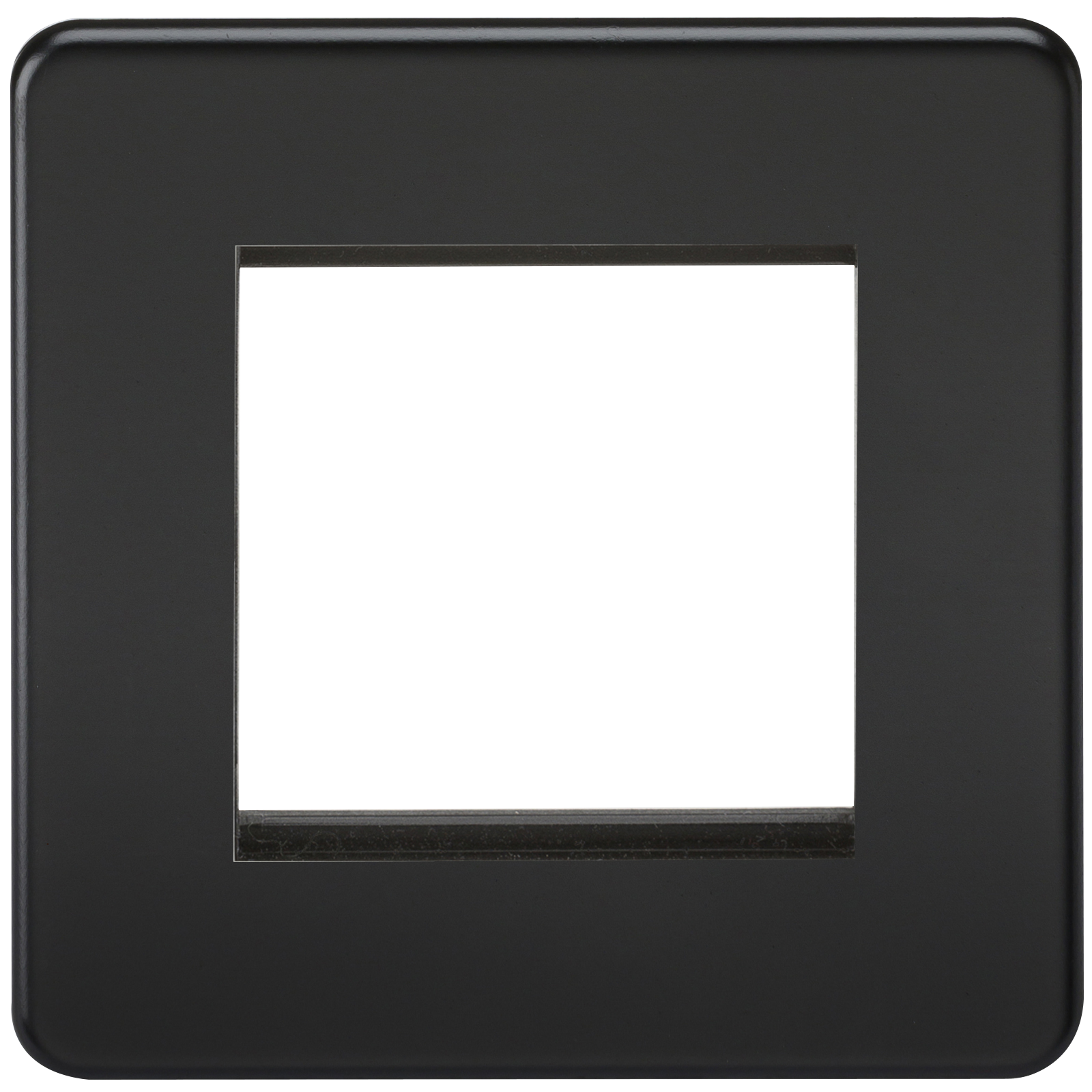 Screwless 2G Modular Faceplate - Matt Black - SF2GMB 