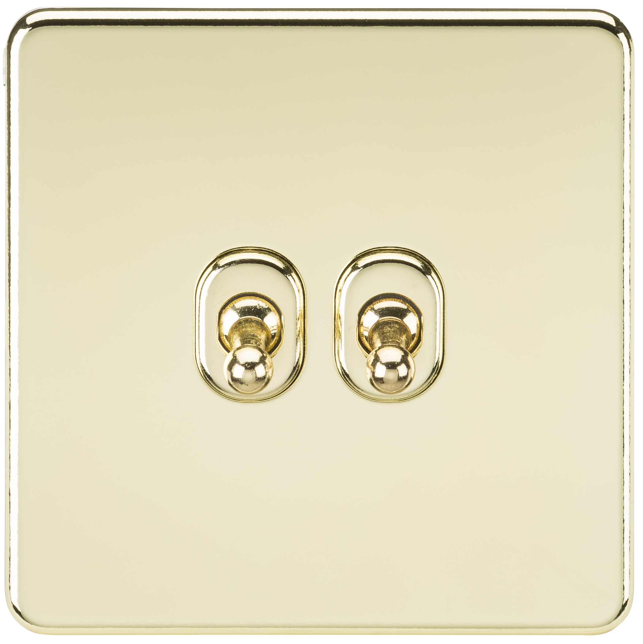 Screwless 10A 2G 2-Way Toggle Switch - Polished Brass - SF2TOGPB 