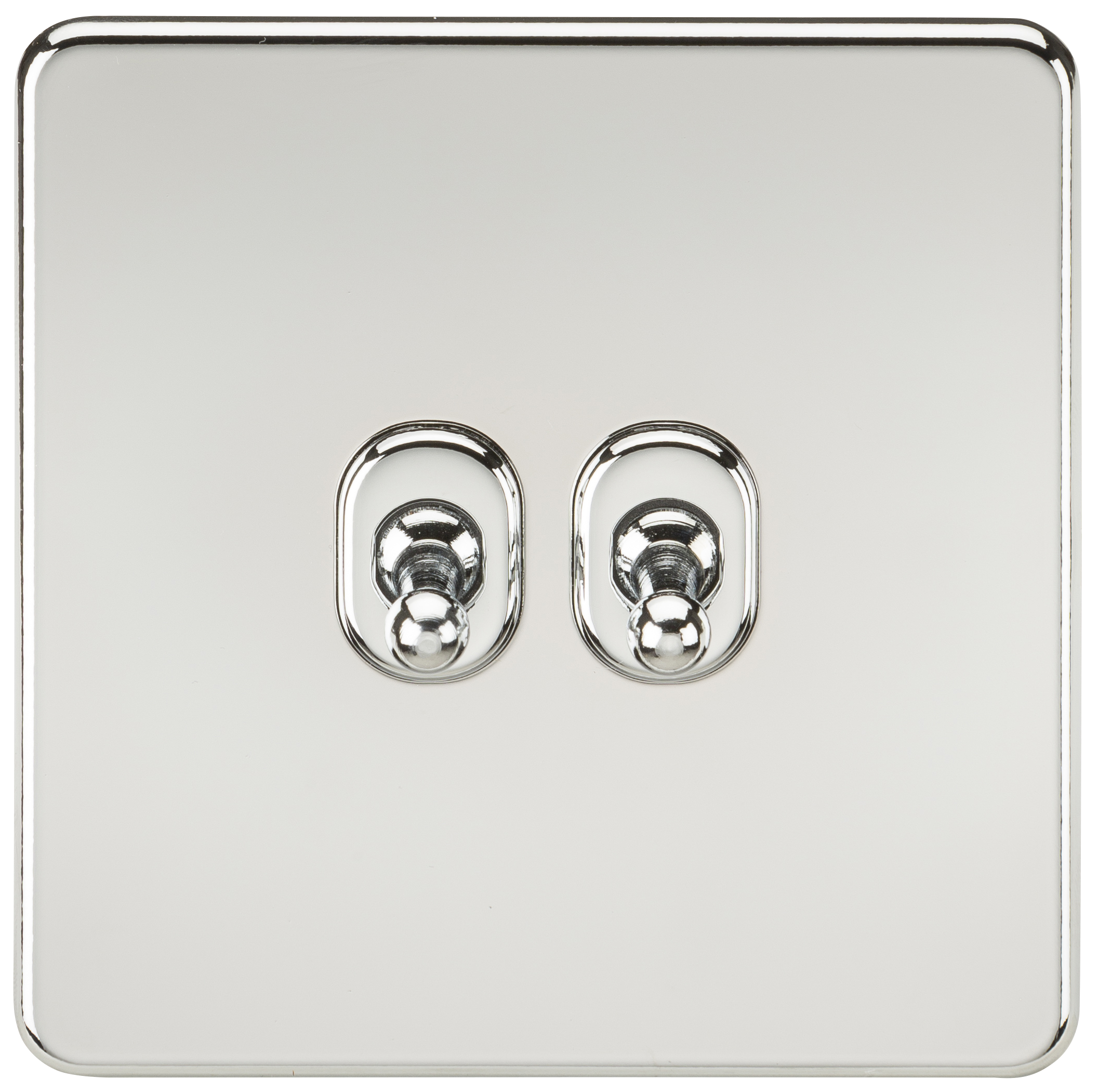 Screwless 10A 2G 2-Way Toggle Switch - Polished Chrome - SF2TOGPC 