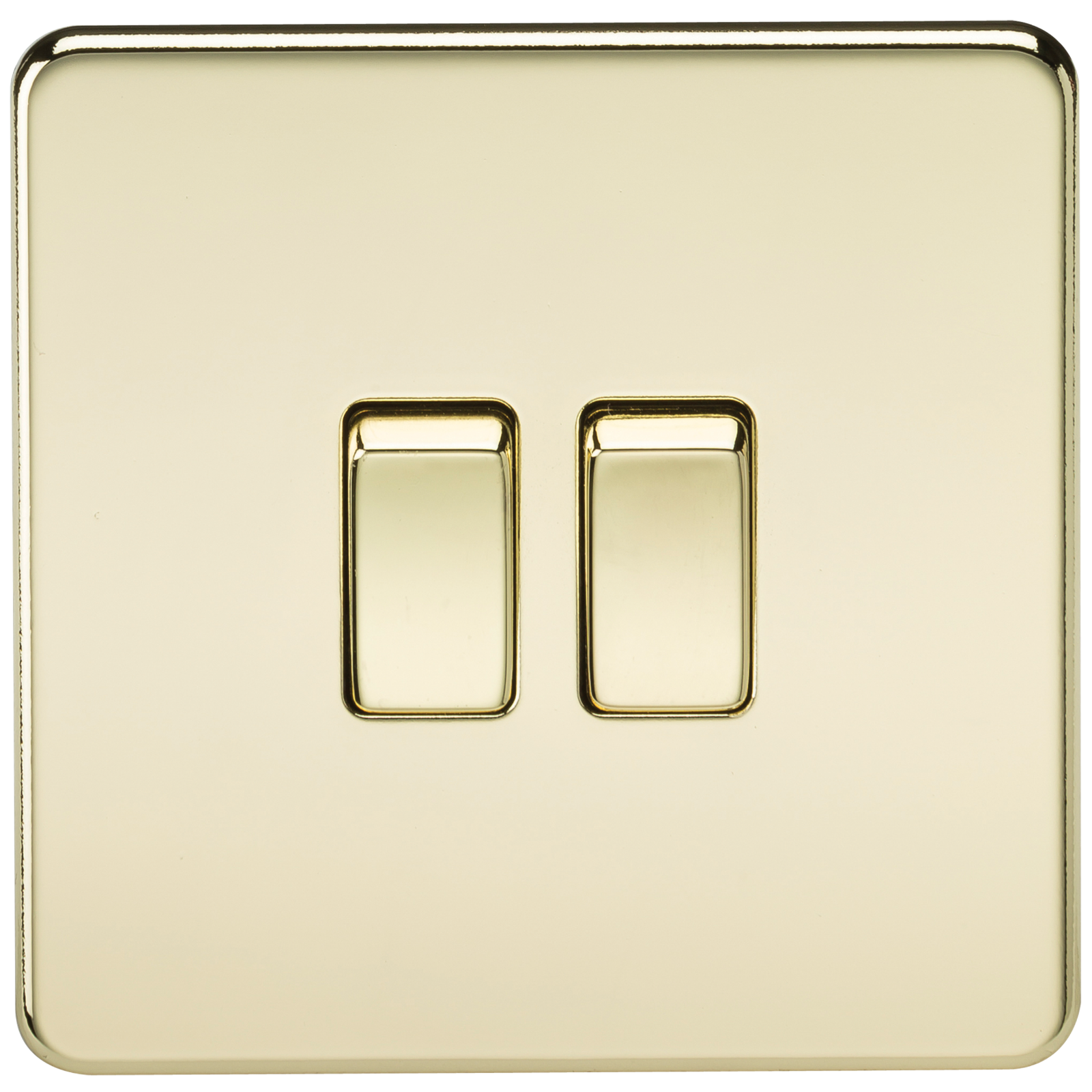 Screwless 10A 2G 2-Way Switch - Polished Brass - SF3000PB 