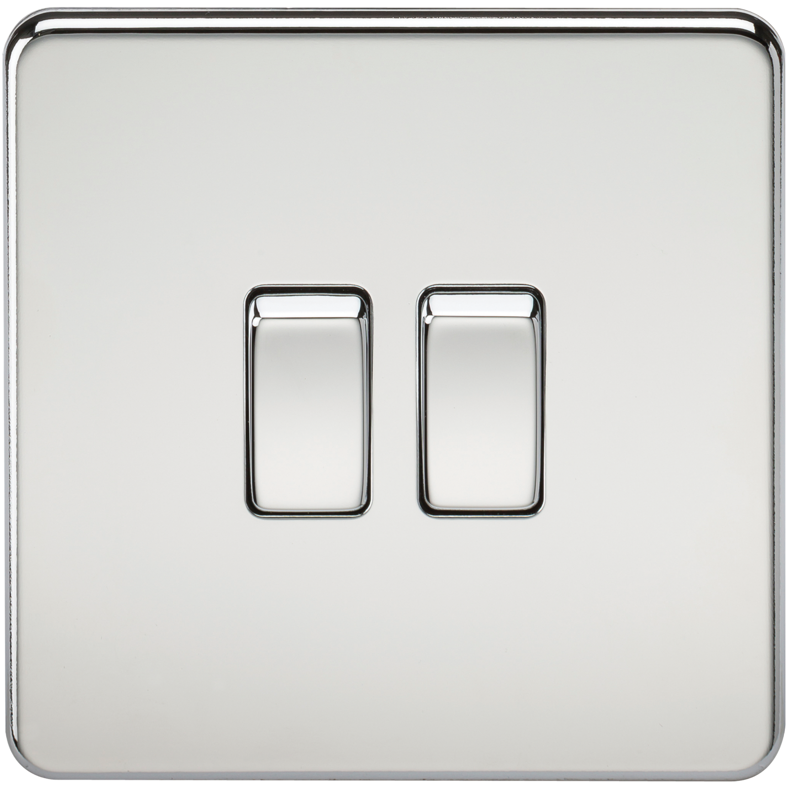 Screwless 10A 2G 2-Way Switch - Polished Chrome - SF3000PC 