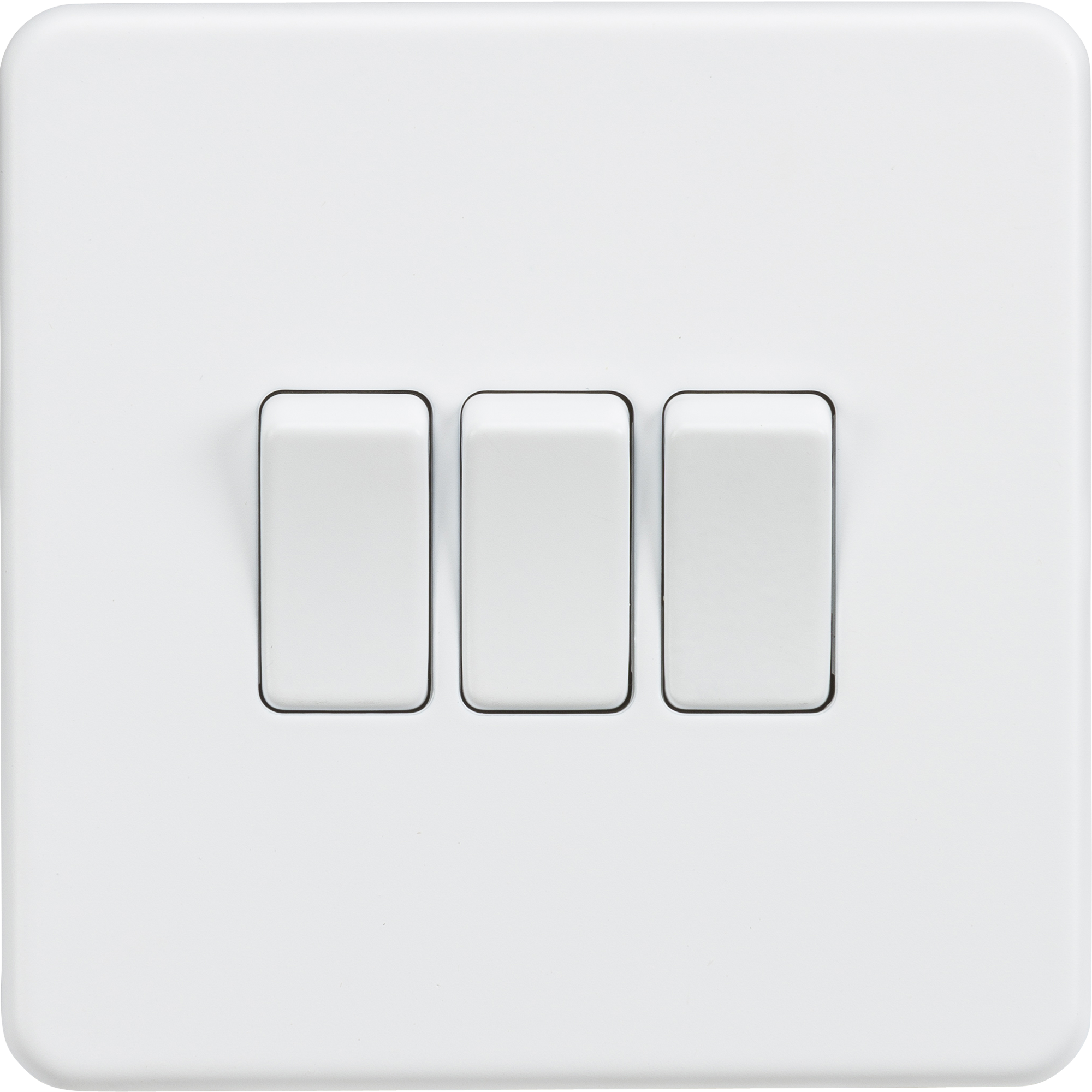 Screwless 10A 3G 2-Way Switch - Matt White - SF4000MW 