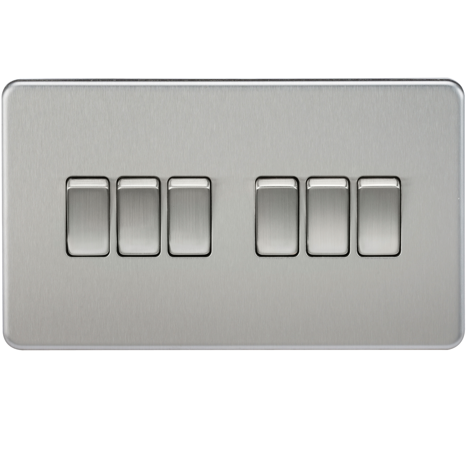 Screwless 10A 6G 2-way Switch - Brushed Chrome - SF4200BC 