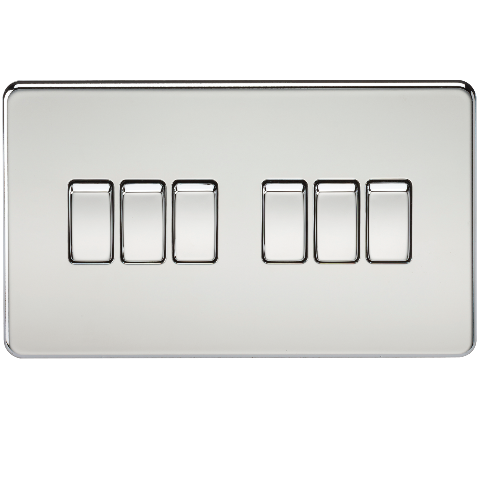 Screwless 10A 6G 2-Way Switch - Polished Chrome - SF4200PC 