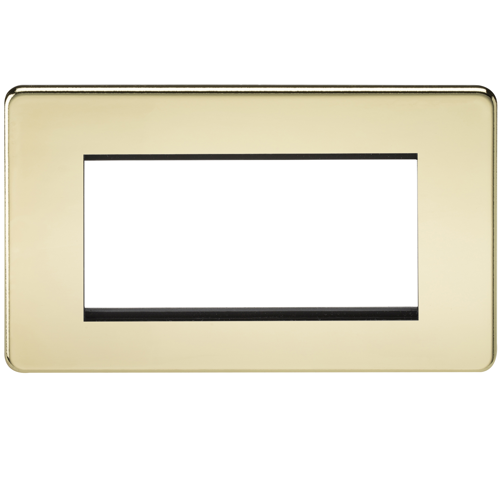 Screwless 4G Modular Faceplate - Polished Brass - SF4GPB 