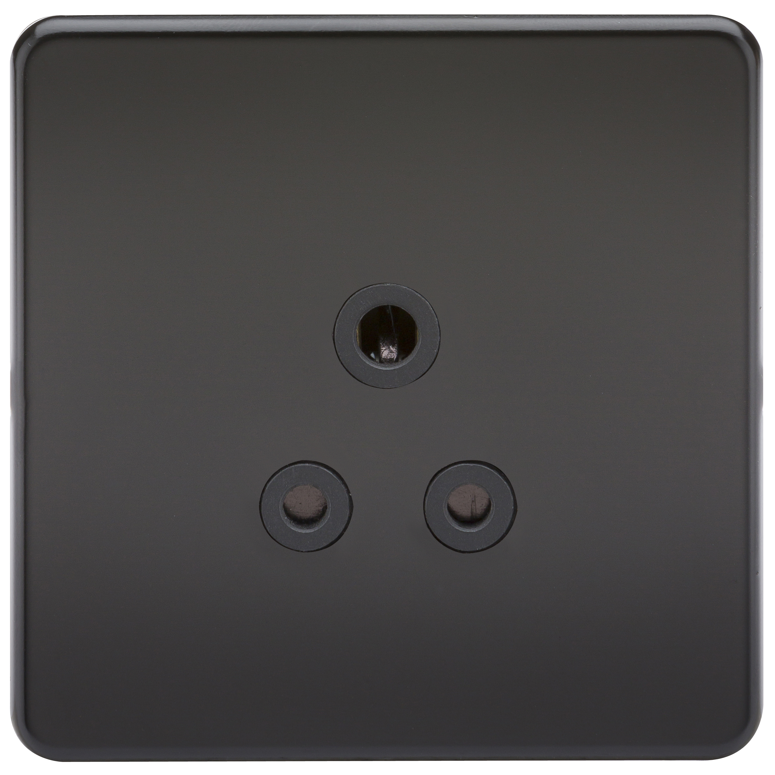 Screwless 5A Unswitched Socket - Matt Black With Black Insert - SF5AMB 