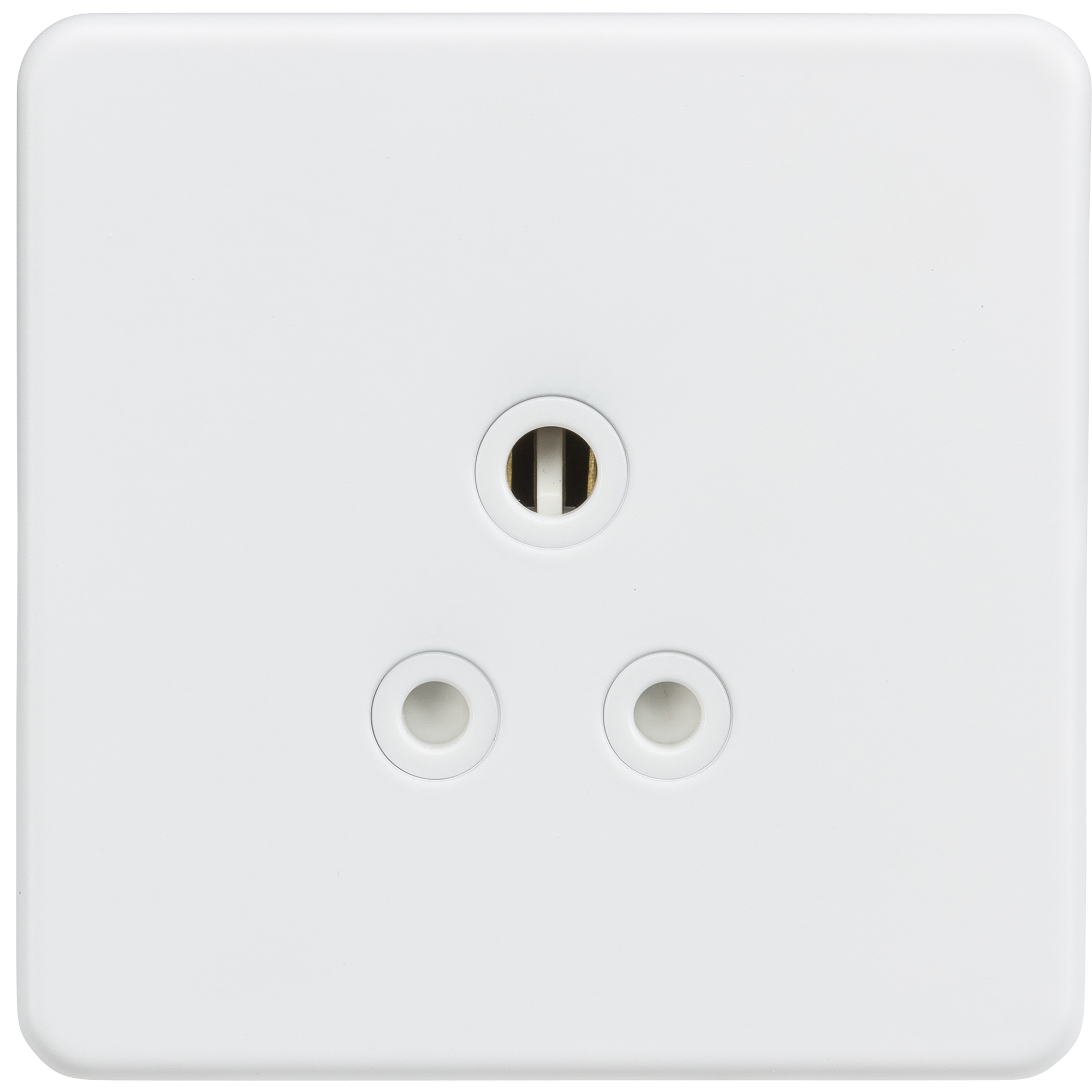 Screwless 5A Unswitched Round Socket - Matt White - SF5AMW 