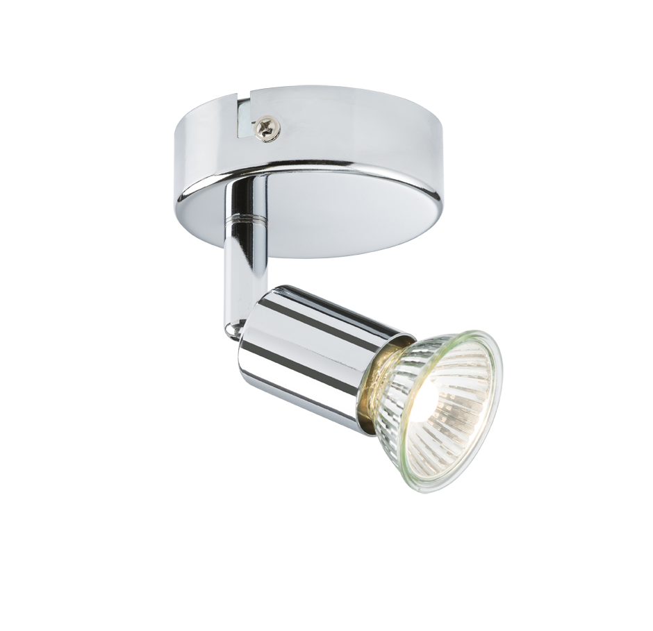 230V GU10 50W Chrome Single Adjustable Spotlight - SPGU1C 